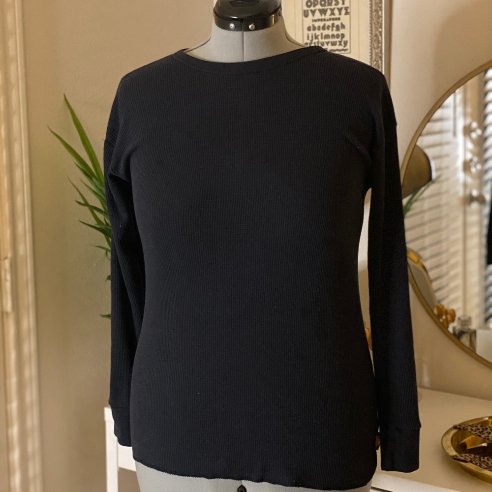 Polo waffle knit long sleeve